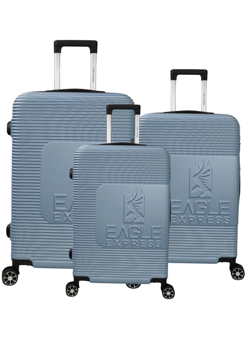 HORIZONE ABS HARD TROLLEY 20,24,28 inch 3 PieceSet ICE BLUE