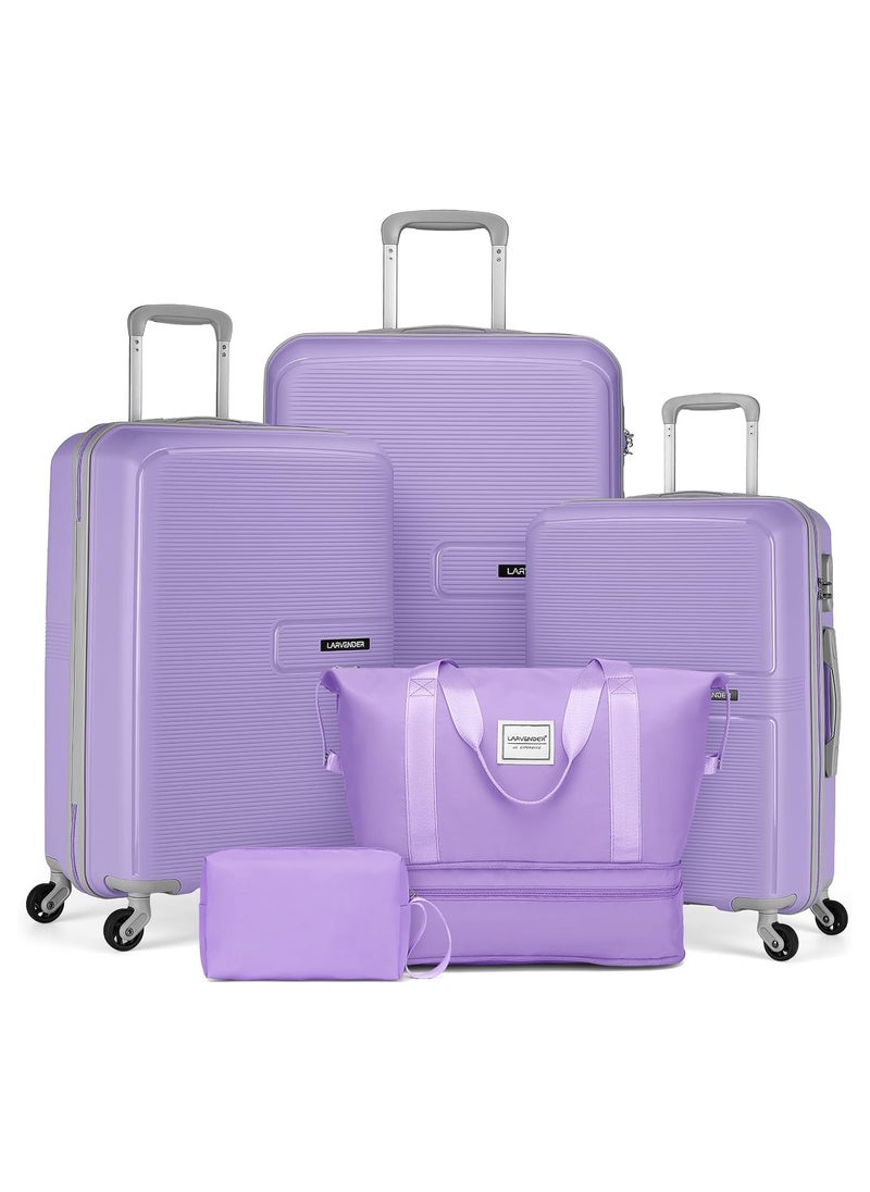 5-Piece Expandable Hardside Luggage Set with Spinner Wheels – Lightweight Suitcase for Men & Women