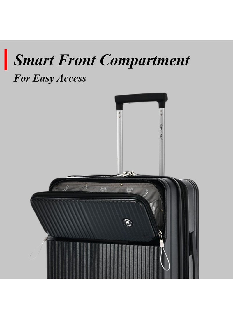 Lightweight Hardshell Luggage 3 Pcs Set with Front Opening Carry-On Suitcase for Easy Access and a Convenient Bottle Holder