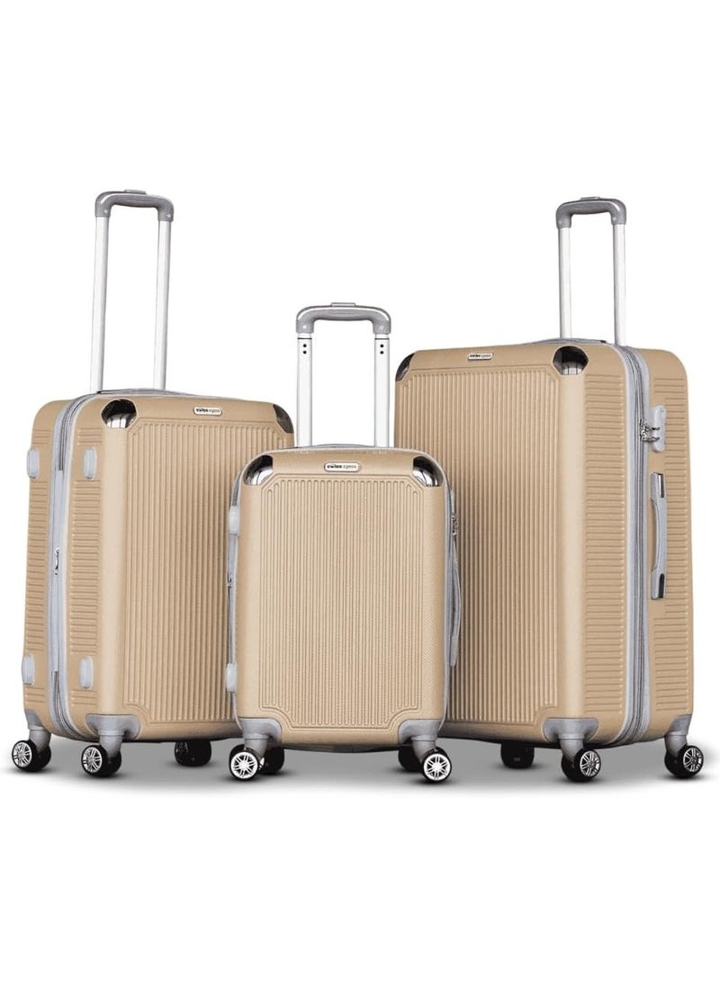 Luggage Hard Shell Trolly 3 Pcs Set with smooth spinner wheels and secured combination lock Suitcases for travel