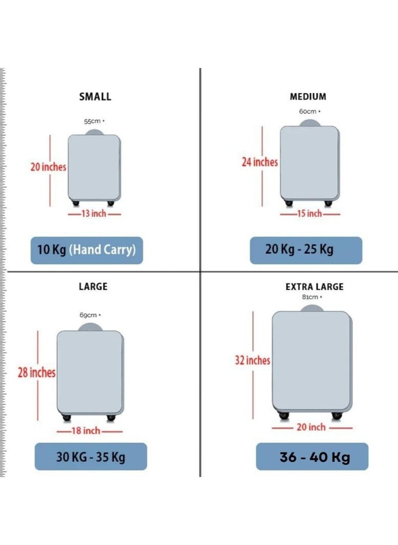 Large Luggage Hard Shell Checked In 30-35kg Trolly with smooth spinner wheels and secured combination lock for travel