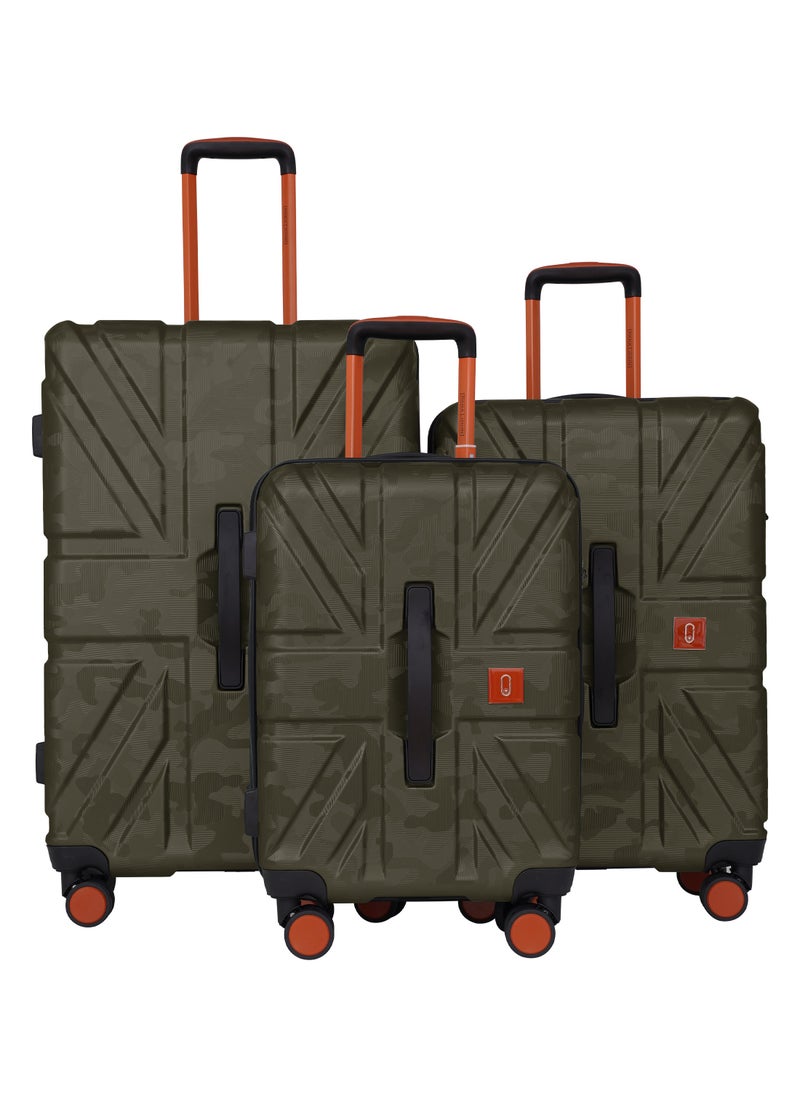 Urban Trekker 3 Pcs ABS Luggage Trolley Set -Army Green