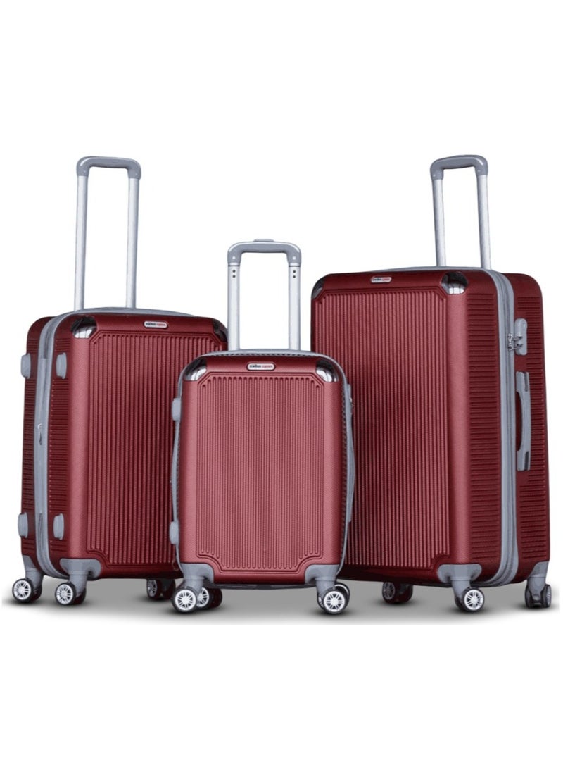 Luggage Hard Shell Trolly 3 Pcs Set with smooth spinner wheels and secured combination lock Suitcases for travel