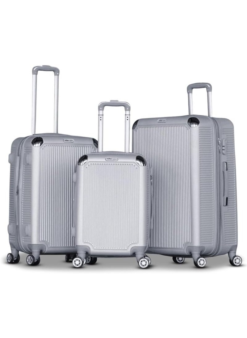 Luggage Hard Shell Trolly 3 Pcs Set with smooth spinner wheels and secured combination lock Suitcases for travel