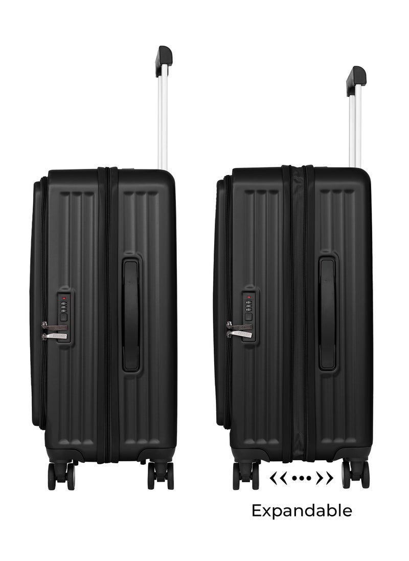 Rocklite Premium ABS Trolley 3 Pcs Set- BLACK