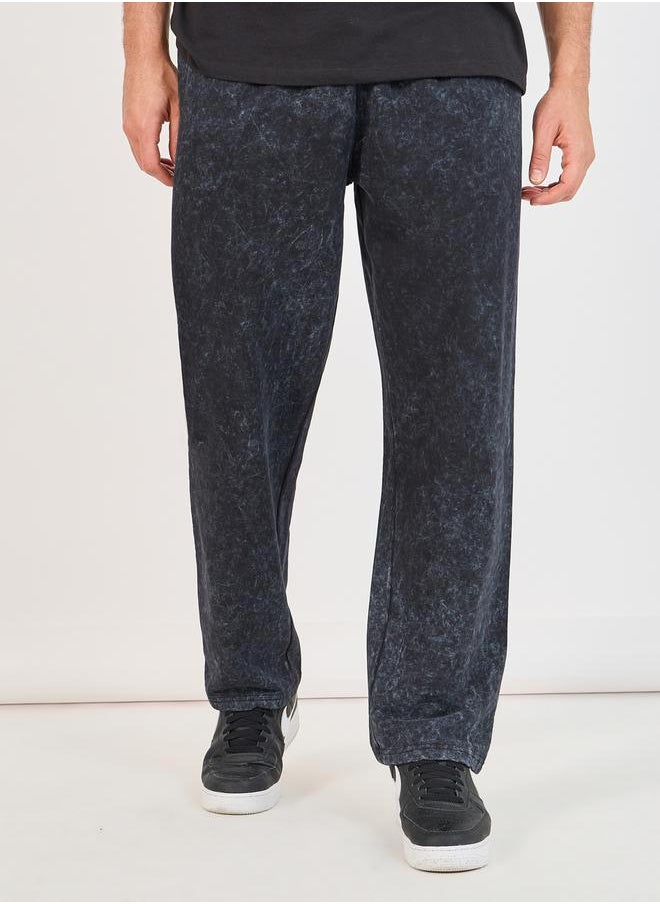 Acid Wash Relaxed Fit Open Hem Joggers