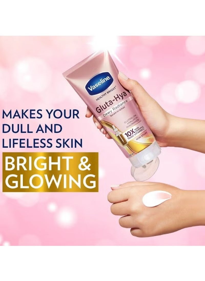 Vaseline Gluta-Hya Radiance Body Lotion - 330ml | Hydrating Formula with Hyaluronic Acid | 24hr Moisture for Glowing Skin