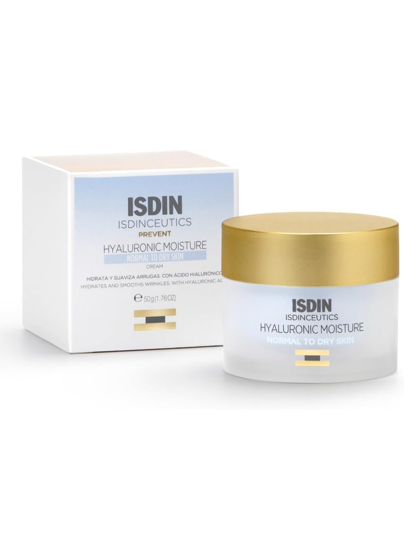 Isdin Isdinceutics Hyaluronic Moisture Cream Normal Dry Skin 50ml Lightweight hyaluronic acid facial cream for normal to dry skin