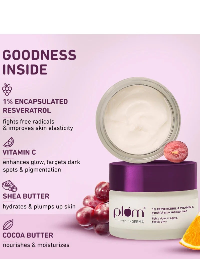 Plum 1% Resveratrol & Vitamin C Youthful Glow Moisturizer