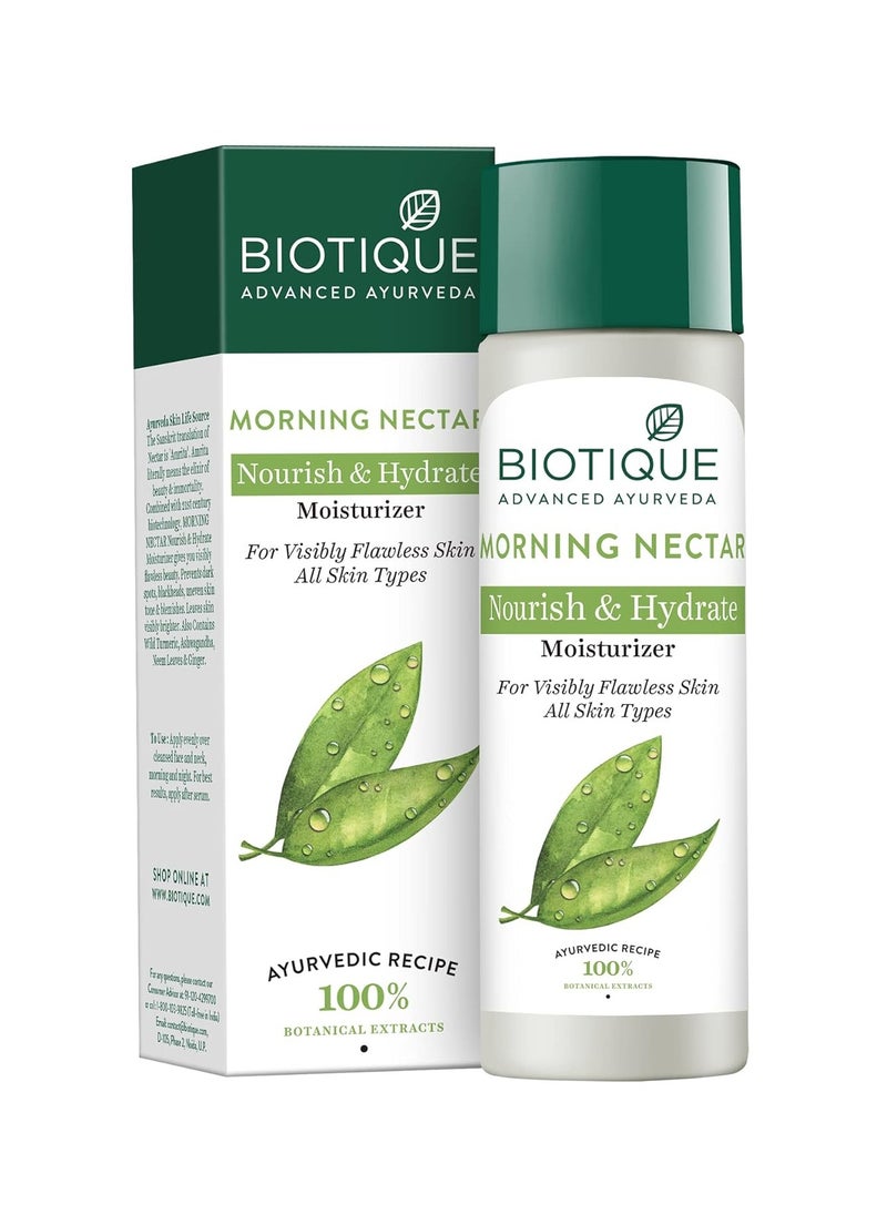 Biotique Morning Nectar Flawless Skin Moisturizer Lotion | Prevents Dark Spots, Blackheads And Blemishes  | Visibly Flawless Skin Nourishes And Hydrates Skin | All Skin Types | 190Ml