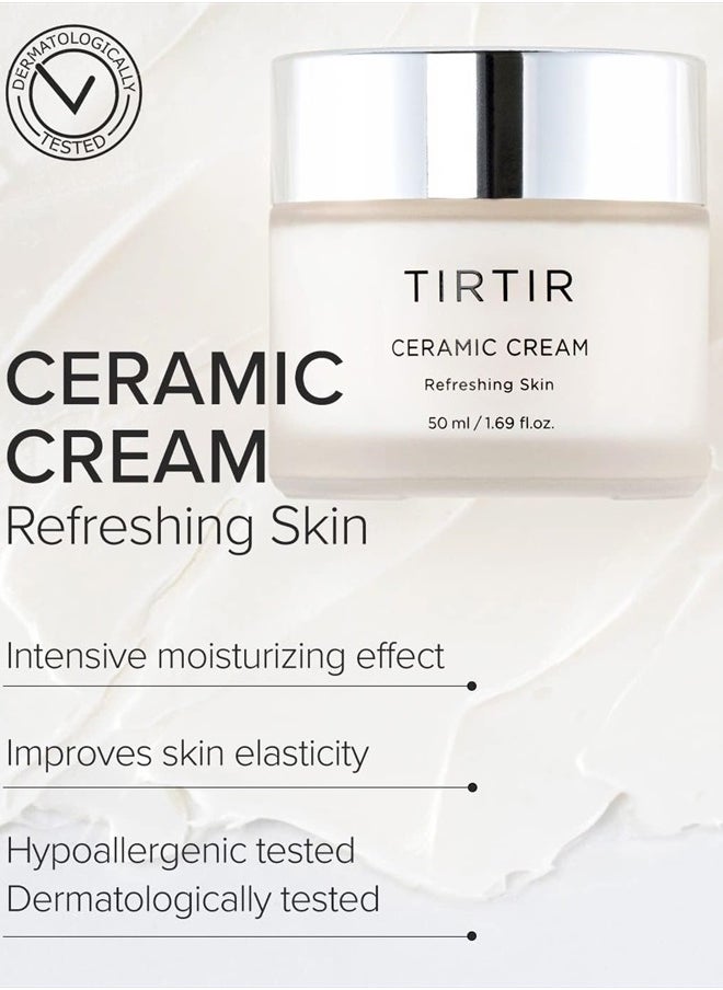 Natural Ceramide Cream | Deep moisturizer for Glass Skin, Polyglutamic acid, Centella Asiatica Extract, Skin barrier, Lightweight, Mild, Nature derived ingredients, Dry skin, Korean skincare