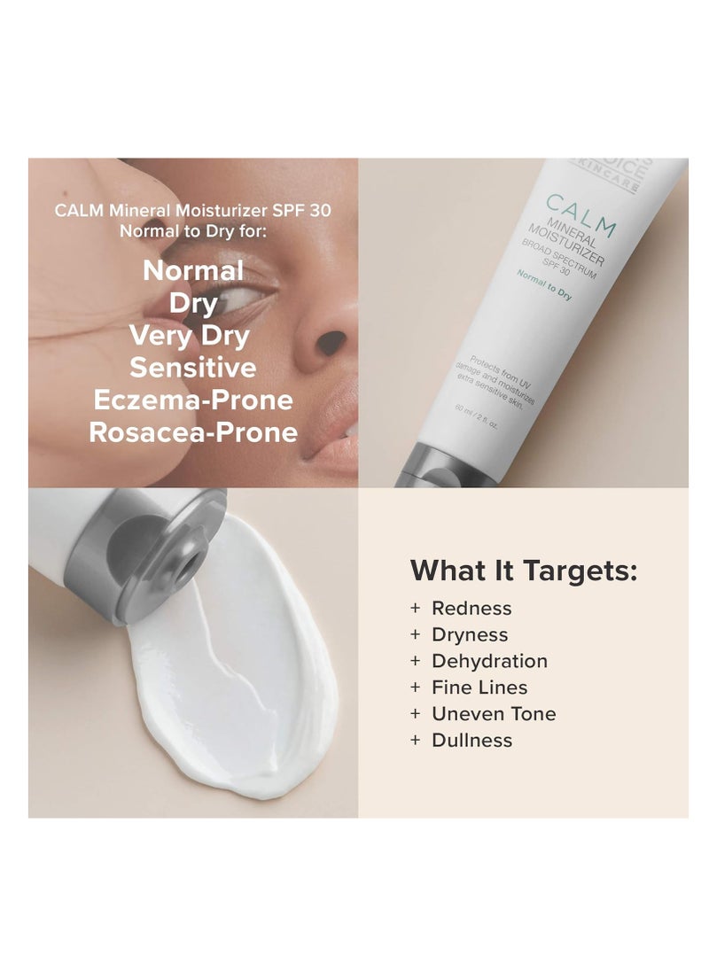 CALM SPF 30 Mineral Moisturizer Broad Spectrum Sun Protection, 2oz Tube