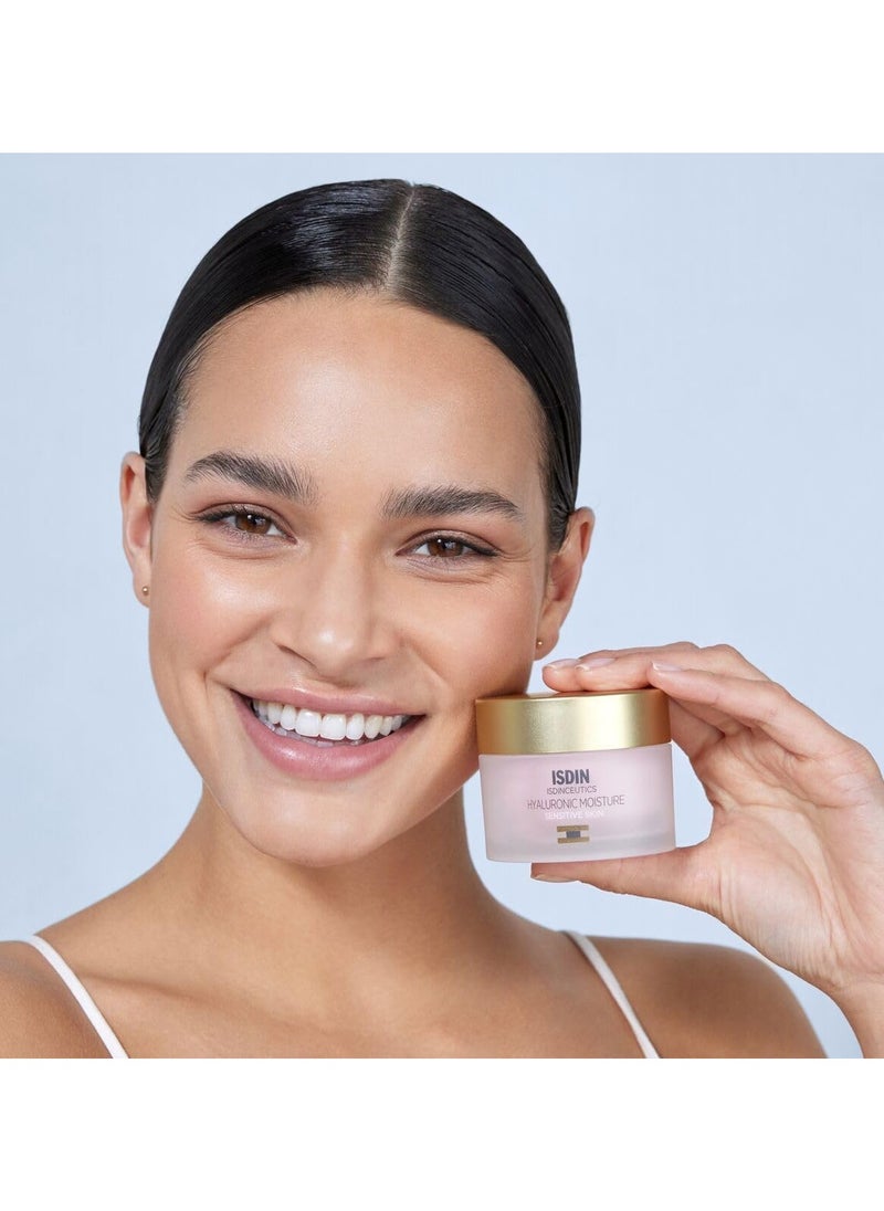 ISDIN Isdinceutics Hyaluronic Moisture Cream (Sensitive Skin) 50ml | Lightweight facial cream with hyaluronic acid for sensitive and redness-prone skin