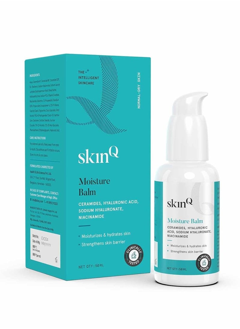 Face Liquid Moisturizer with Vitamin E Hyaluronic Acid and Ceramides Moisture Balm for Dryness and Dehydration Dermatologist Formulated for All Indian Skin Types 50ml