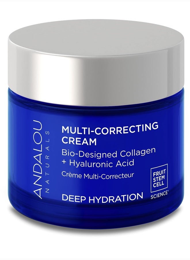 Deep Hydration Face Moisturizer, Multi-Correcting Cream, Day & Night Moisturizer for Face with Hyaluronic Acid & Vegan Collagen for Softer & More Supple Skin, 1.7 fl oz