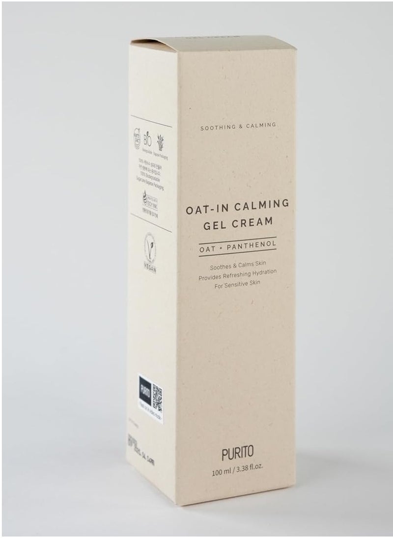 Oat-in Calming Gel Cream 100ml Moisturizing Face Cream with Natural Ingredients Vegan & Soothing for All Skin Types