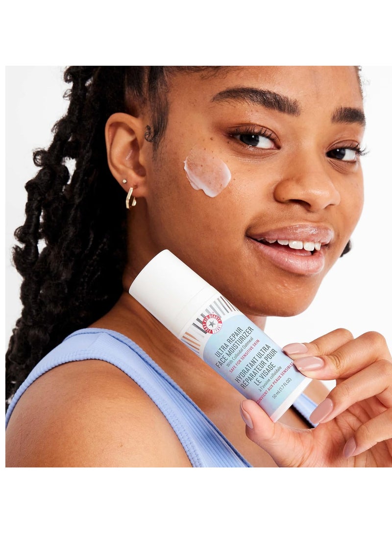 First Aid Beauty - Ultra Repair Face Moisturizer, Soothing Face Colloidal Oatmeal, Everyday Lightweight Non-Comedogenic Formula Helps Soften Skin with Ceramides and Shea Butter, 1.7 oz