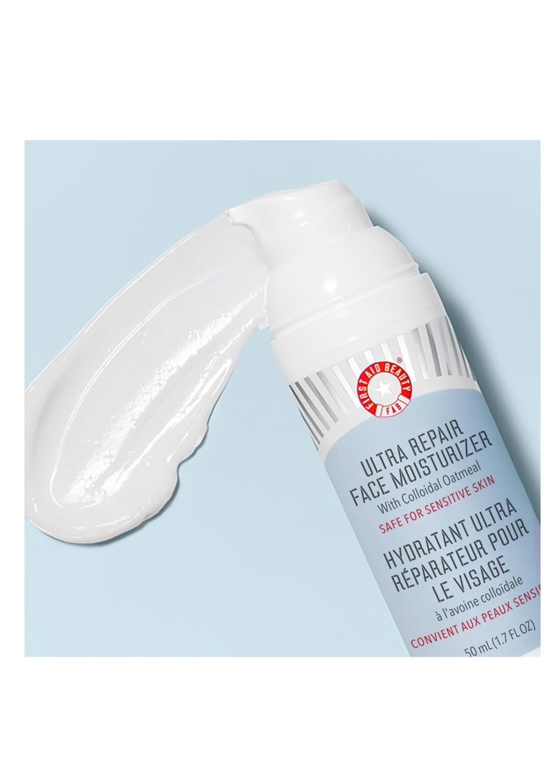 First Aid Beauty - Ultra Repair Face Moisturizer, Soothing Face Colloidal Oatmeal, Everyday Lightweight Non-Comedogenic Formula Helps Soften Skin with Ceramides and Shea Butter, 1.7 oz