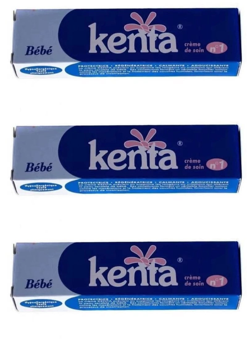 Pack of 3 Kenta Moroccan Cream for Makeup Base Foundation, Concealer, Skin Whitening, and Lightening Sensitive Areas, Protects, Relief And Treatment Of Diaper Rash 30g