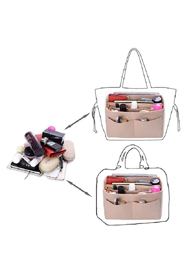 Purse Organizer Insert Felt Bag organizer with zipper Handbag Tote Shaper For Speedy Travel