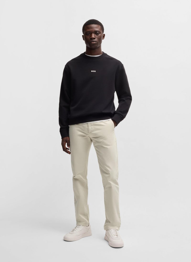 Regular-fit chinos in stretch-cotton satin