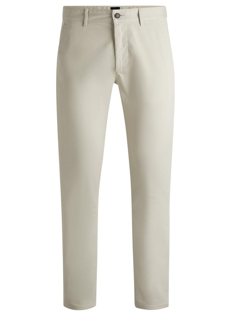 Regular-fit chinos in stretch-cotton satin