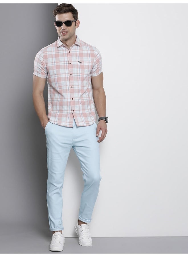 Ice Water Men Slim Fit Casual Solid Chinos