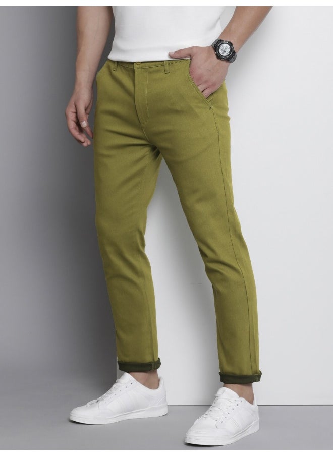 Avocado Men Slim Fit Casual Solid Chinos