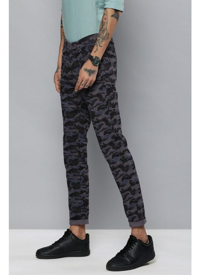 Men Slim Fit Camouflage Mid-Rise Chinos