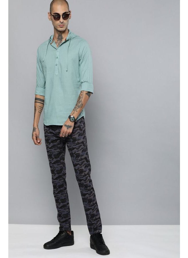 Men Slim Fit Camouflage Mid-Rise Chinos