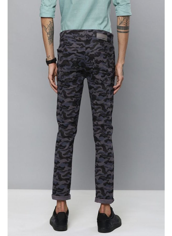 Men Slim Fit Camouflage Mid-Rise Chinos