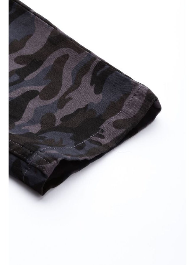 Men Slim Fit Camouflage Mid-Rise Chinos