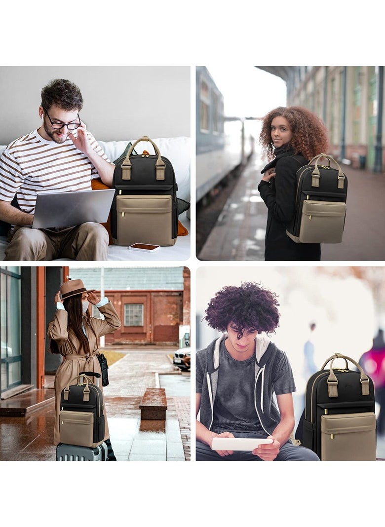 Ladies And Gentlemen Laptop Backpack, 15.6 Inch Laptop Bag with USB Port Fashion Waterproof Backpacks Teacher Nurse Stylish Travel Bags Vintage Daypacks Bookbag for College School Work.