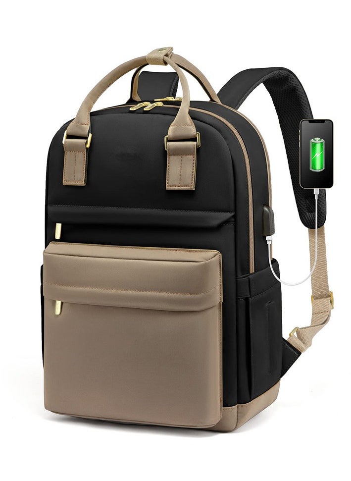 Ladies And Gentlemen Laptop Backpack, 15.6 Inch Laptop Bag with USB Port Fashion Waterproof Backpacks Teacher Nurse Stylish Travel Bags Vintage Daypacks Bookbag for College School Work.