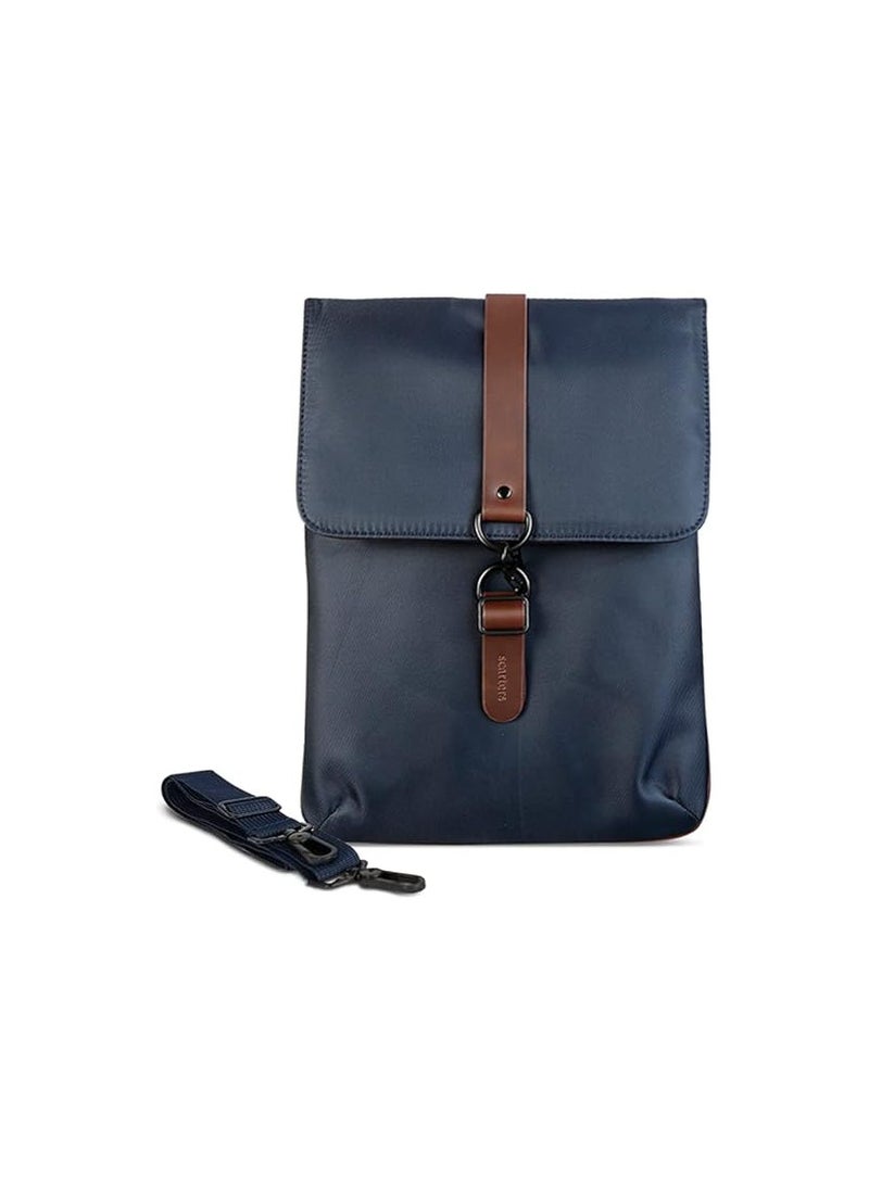 Scarters Originals Canvas Splash-Proof Navy Blue Ultra-Sleek Designer Laptop/Tablet/MacBook Sleeve for 14 Inch : Folio Vol. I - Cross Body Messenger