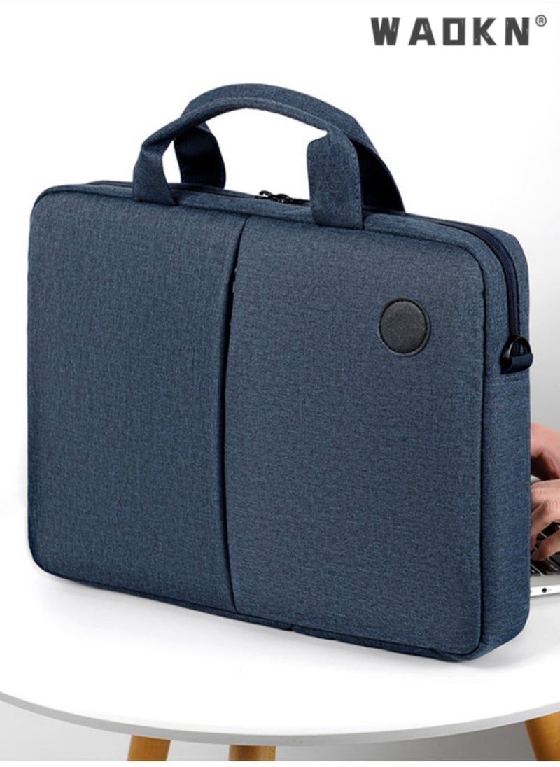 15.6 Inch Laptop Bag Lightweight PU Computer Bag Travel Business Briefcase Water Resistance Shoulder Messenger Bag Shoulder Bag with Strap for Men and Women Work Office