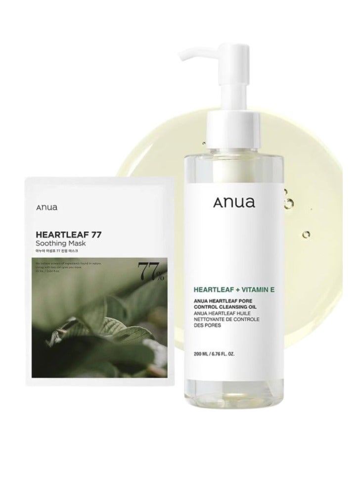 Heartleaf Duo Pack - Pore Control Cleansing Oil 200ml & Soothing Sheet Mask MLml