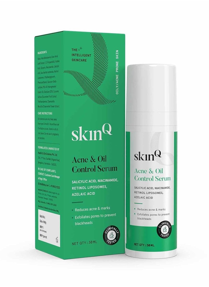 Oil and Acne Control Elixir 30ml with Niacinamide Salicylic Acid and Retinol Liposomes Reduces Scars Unclogs Pores Controls Excess Oil for All Skin Types Suitable for Men and Women