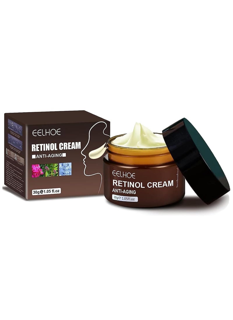 Retinol Face Cream, Retinol Anti Wrinkle Face Cream, Retinol Anti Aging Cream, Retinol Face Moisturizer, Retinol Cream With Hyaluronic Acid, Firmer And Brighter Skin Tone (30g)