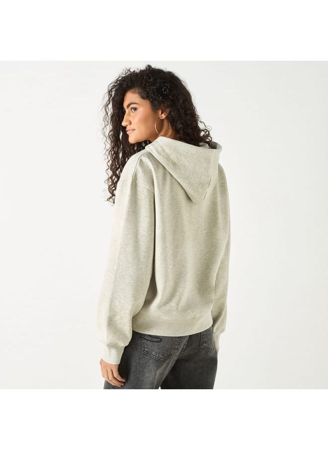 Lee Cooper Printed Hooded Sweatshirt with Long Sleeves