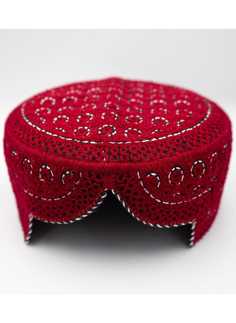 Sindhi Topi Traditional Ethinic Handmade Cap with Embroidered Front Cut for Kids