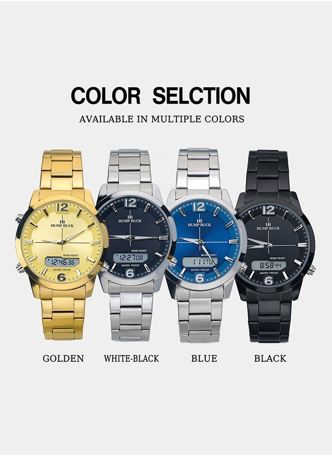 Dual Display Watch for Men 12/24 Hr Sports Wristwatch Water Resistant and Stopwatch Features Perfect for Daily Use