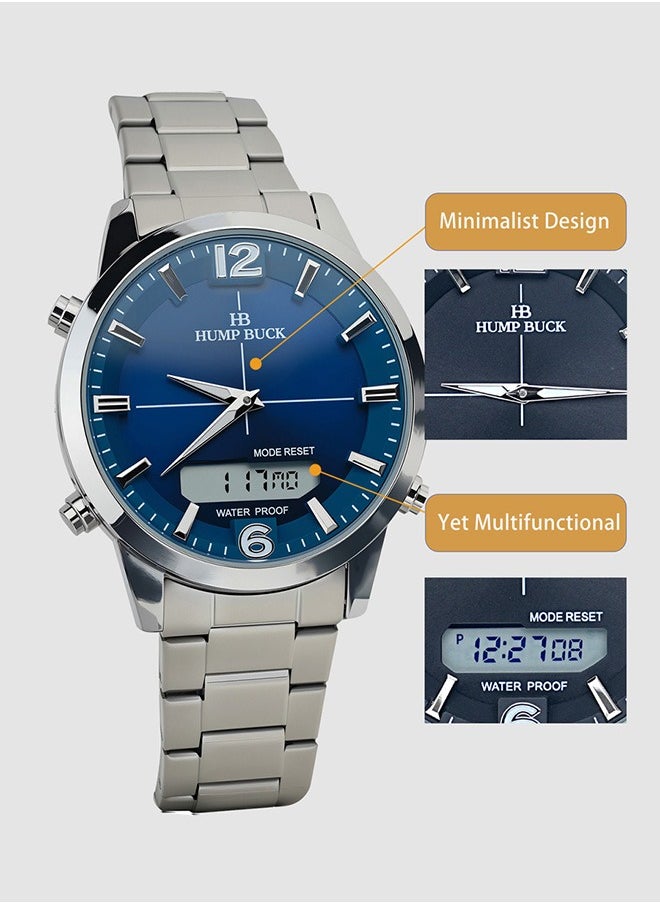 Dual Display Watch for Men 12/24 Hr Sports Wristwatch Water Resistant and Stopwatch Features Perfect for Daily Use