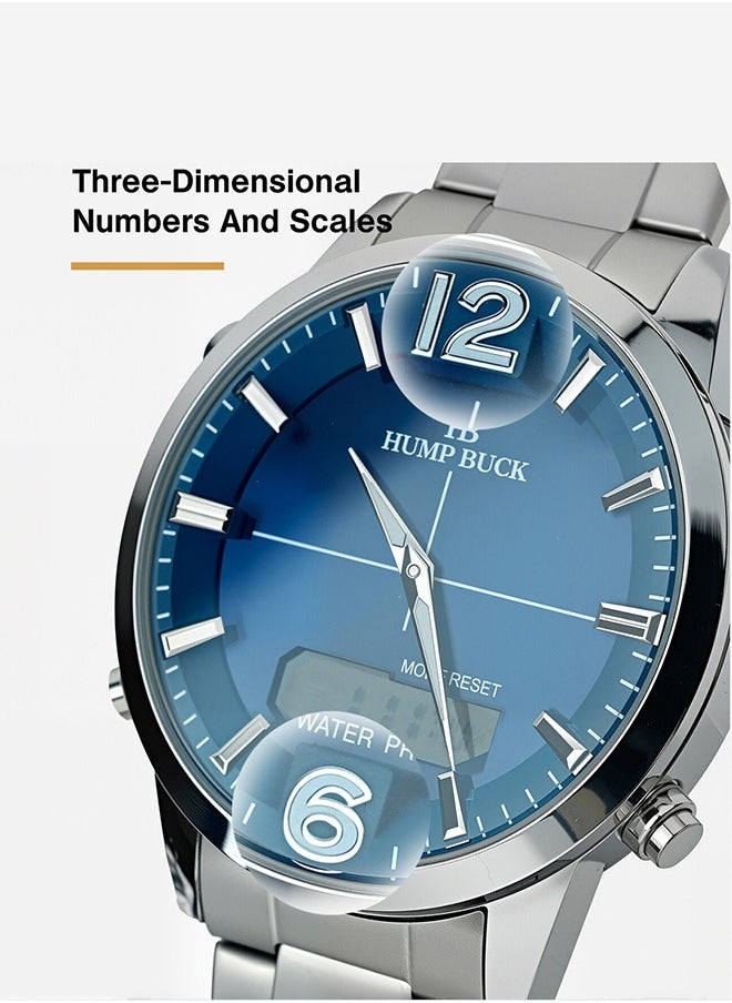 Dual Display Watch for Men 12/24 Hr Sports Wristwatch Water Resistant and Stopwatch Features Perfect for Daily Use