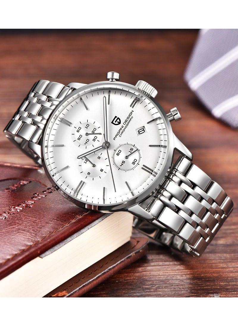 PAGANI DESIGN Luxury Men's Watches Stainless Steel Waterproof Quartz Wrist Watch for Men Chronograph Stop Watch Auto Date