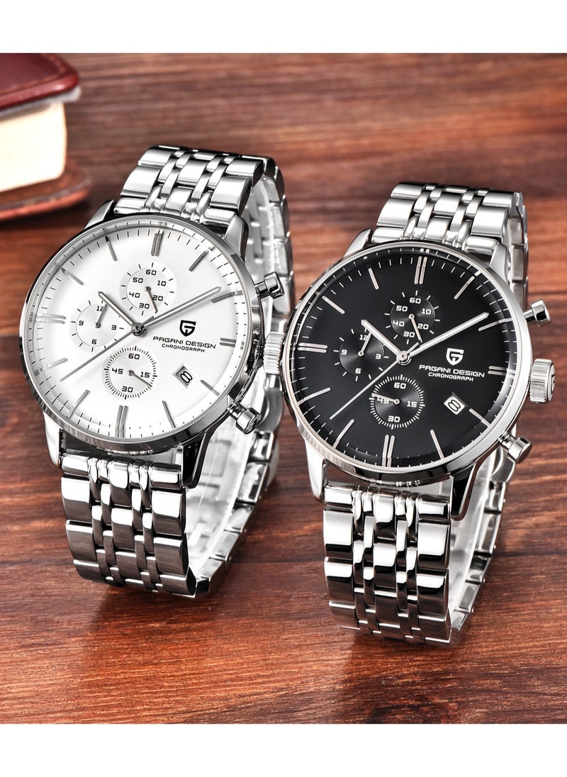 PAGANI DESIGN Luxury Men's Watches Stainless Steel Waterproof Quartz Wrist Watch for Men Chronograph Stop Watch Auto Date