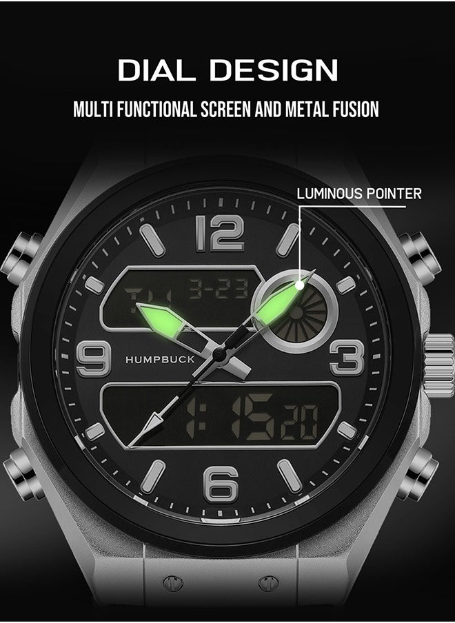 Men's Watch Stylish Silicon Strap Waterproof Wristwatch with Large Dial and Durable Design Ideal as Gift for Sports Enthusiasts