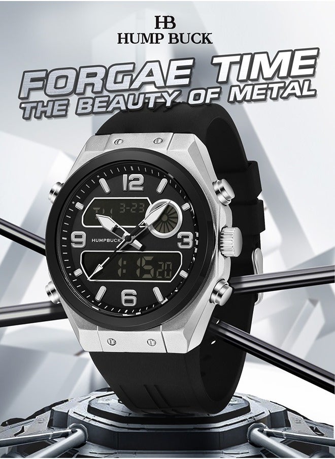 Men's Watch Stylish Silicon Strap Waterproof Wristwatch with Large Dial and Durable Design Ideal as Gift for Sports Enthusiasts