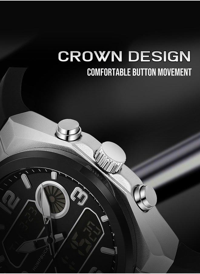 Men's Watch Stylish Silicon Strap Waterproof Wristwatch with Large Dial and Durable Design Ideal as Gift for Sports Enthusiasts