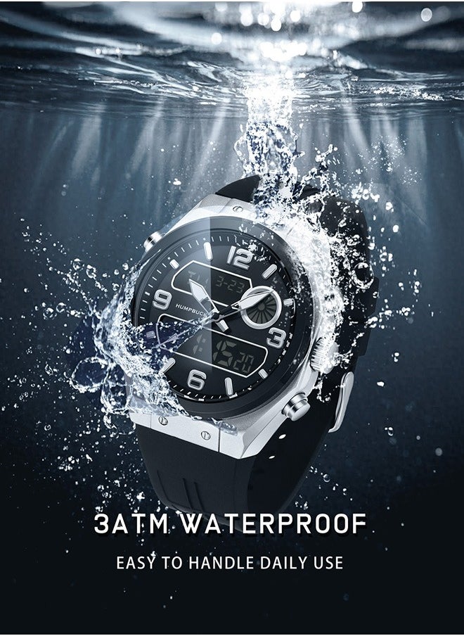 Men's Watch Stylish Silicon Strap Waterproof Wristwatch with Large Dial and Durable Design Ideal as Gift for Sports Enthusiasts